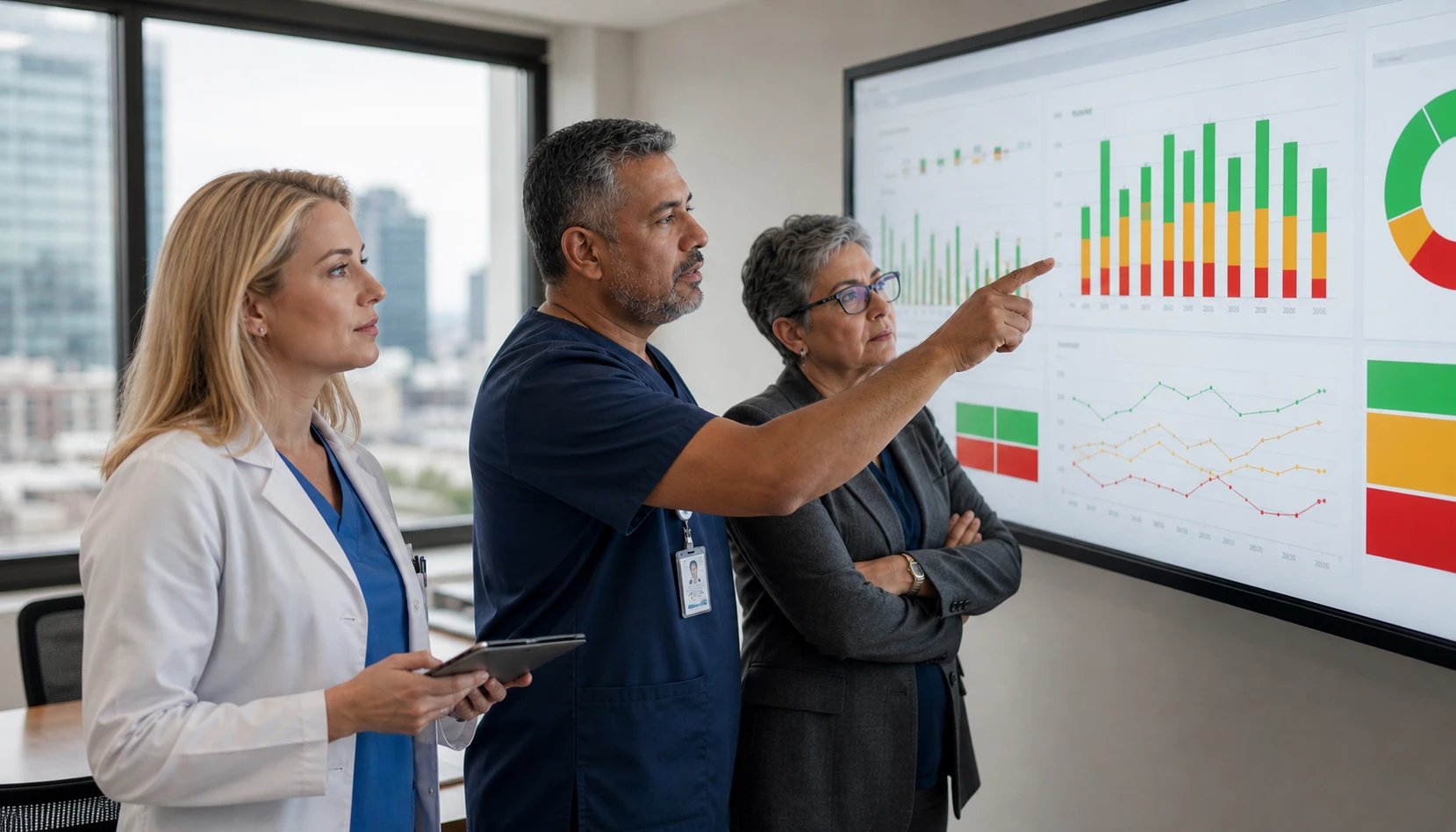 Arblu clinical team reviewing chronic patient dashboard